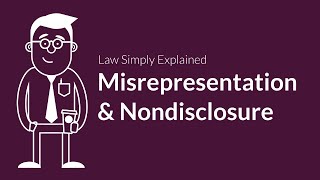 Misrepresentation and Nondisclosure  Contracts  Defenses amp Excuses [upl. by Intyre]