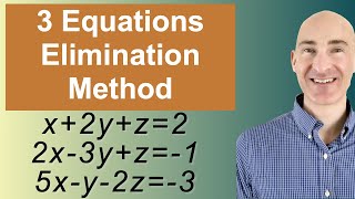 Solving Systems of 3 Equations Elimination [upl. by Pickard]