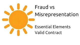 Fraud vs Misrepresentation  Other Essential Elements of a Valid Contract  CA CPT  CS amp CMA [upl. by Nnazil64]